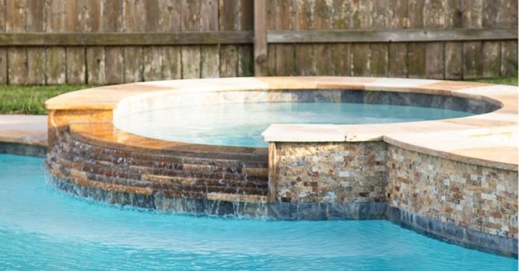 League City TX Pool Water Features with Character, spa spillovers