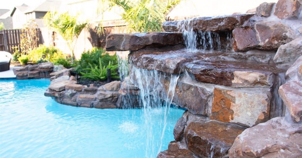 League City TX Pool Water Features with Character, waterfalls